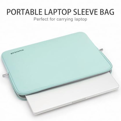 RAINYEAR 15.6 Inch Laptop Sleeve Case Compatible with 15.6 Inch Computer Chromebook PC Notebook Ultrabook, Protective Soft Padded Lightweight Laptop Carrying Bag Cover, Mint Green - color: Mint Green, size: 15.6 Inch