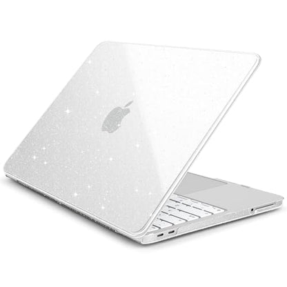 Batianda StarryMist Case for MacBook Neo 13 Inch 2026, Starry Clear | 4-in-1 Bundle Subtle Glitter Mist Finish, Slim Lightweight Shell, Everyday Protection for MacBook Neo 13 Inch Model A3404 - color: Glitter‌ Clear
