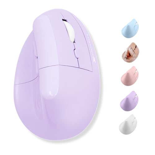 X9 Performance Wireless Vertical Ergonomic Mouse - (BT + 2.4Ghz) - Click in Comfort - Up to 4000 DPI, 6 Button, Rechargeable - Bluetooth Ergonomic Vertical Mouse Wireless - for Mac and PC - Purple - color: Purple