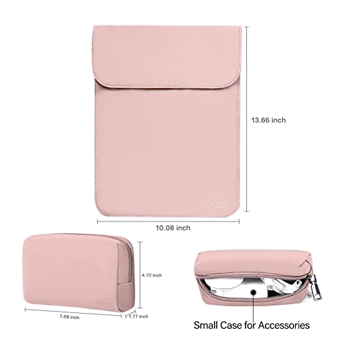 MOSISO Laptop Case 13.3 inch, 13-13.3 inch Laptop Sleeve Compatible with MacBook Neo 13 A18 Pro A3404 /Air 13/Pro 13/Pro 14 M5 M4 M3 M2 M1, Faux Suede Leather Case with Small Bag, Pink - color: Pink