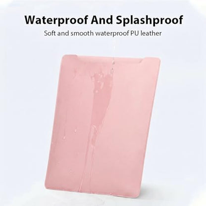 MacBook Air 14 inch Sleeve, PU Leather Laptop Sleeve Case Compatible with MacBook Air M5 M4 M3 M2 M1/MacBook Pro 13/MacBook Neo A18 2018-2026,Slim Protective Computer Sleeve Bag for Women, Pink - color: Pink, size: 13.3/14inch