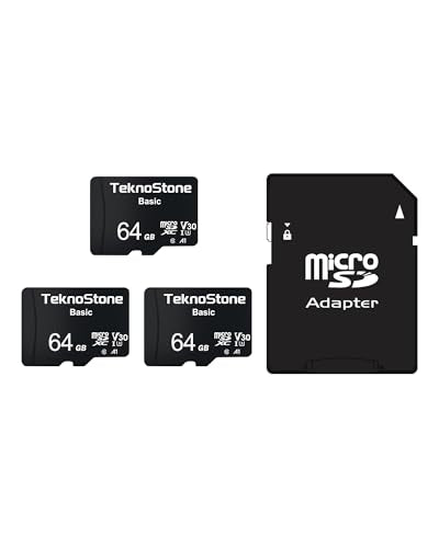 64GB Basic MicroSDXC TF Memory Card with Adapter 3 Packs | 90MB/s Read 50MB/s Write UHS-I C10 U3 V30 A1 for DJI Insta360 Dash Security Cameras Drone Console Tablet Phone - size: Basic 64GB x 3