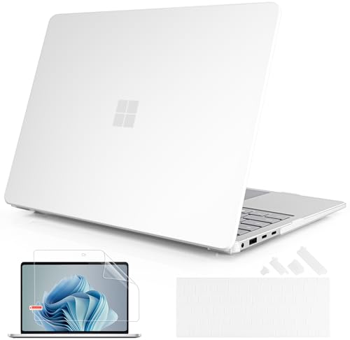 Mektron Matte Case for 13.8" Microsoft Surface Laptop 8 2026 Fits Surface Laptop 13.8 Inch 7 2024 Cover (Model: 2036),Keyboard Cover +Screen Protector +Dust Plugs, Matte White - color: Matte White
