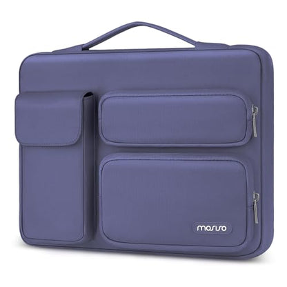 MOSISO 360 Protective Laptop Case 13.3 inch, 13-13.3 inch Laptop Sleeve | Compatible with MacBook Air/Pro 13 / Pro 14, HP Dell ASUS Lenovo,Side Open Bag with 2 Raised&1 Flapover Pockets,Lavender Gray - color: Lavender Gray, size: 13.3 inch