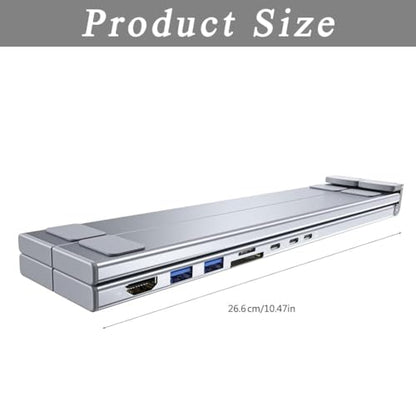 8 in 1 USB C Laptop Docking Station Stand, Portable Foldable Aluminum Hub with 4K HDMI, 100W PD, Dual USB 3.0, SD/TF Card Reader for MacBook Pro/Air, Dell, HP, Lenovo, Surface (1, Standard 5-in-1) - color: Standard 5-in-1