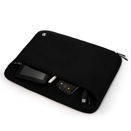 Neoprene Laptop Case | Lightweight Travel Protection | 13" Notebook Compatible Water Resistant Tech Sleeve (Black) - color: Black