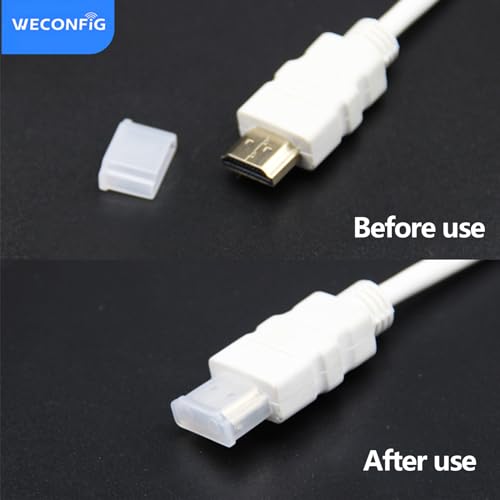 20PCS Plastic HDMI Male Port Anti Dust Dustproof Cover Cap Plug Protector Compatible with Computer Laptop TV (Transparent) - color: Transparent