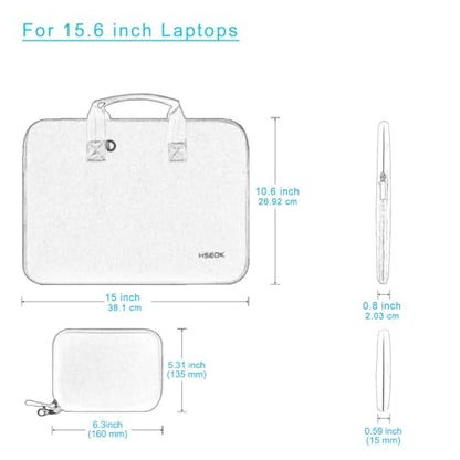 Hseok Laptop Case 15.6 inch Sleeve with Small Case, Compatible with 15.6-16 MacBook Dell HP Acer Asus Lenovo, Neoprene Computer Handbag,SK01BL01 - color: Sk01bl01, size: 15.6"