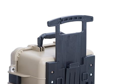 MEIJIA All Weather Rolling Waterproof Protective Case, Hard Camera Case,Dry Case with Retractable Pull Handle and Wheels,Foam Inserted, 22 x13.81x9inches (Desert Tan) - color: Desert Tan