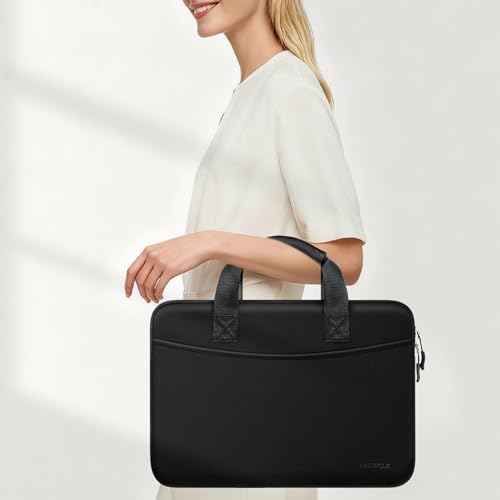 Laptop Case 13.3 inch,13-13.3 inch Laptop Sleeve Bag Compatible with MacBook Neo 13/Air 13 13.6/Pro 13/Pro 14,HP Dell ASUS Lenovo,Neoprene Computer Bag with Handle&Curved Pocket,Black - color: Black, size: 13.3 inch