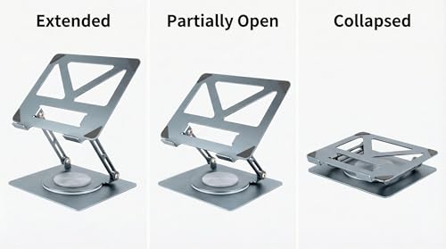 360 Rotating Aluminum Laptop Stand, Adjustable & Foldable Ergonomic Computer Stand, Compatible with MacBook, iPad, Dell, HP up to 16 Inches for Home & Office, Gray - color: blue-green