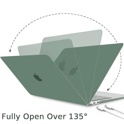 B BELK for MacBook Air 13 inch Case M1 2021 2020 2019 2018, Midnight Green | A2337 A2179 A1932, Matte Plastic Hard Shell for MacBook Air 13.3 inch Case Touch ID with Keyboard Cover & Screen Protector - color: Midnight Green