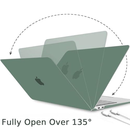 B BELK for MacBook Air 13 inch Case M1 2021 2020 2019 2018, Midnight Green | A2337 A2179 A1932, Matte Plastic Hard Shell for MacBook Air 13.3 inch Case Touch ID with Keyboard Cover & Screen Protector - color: Midnight Green