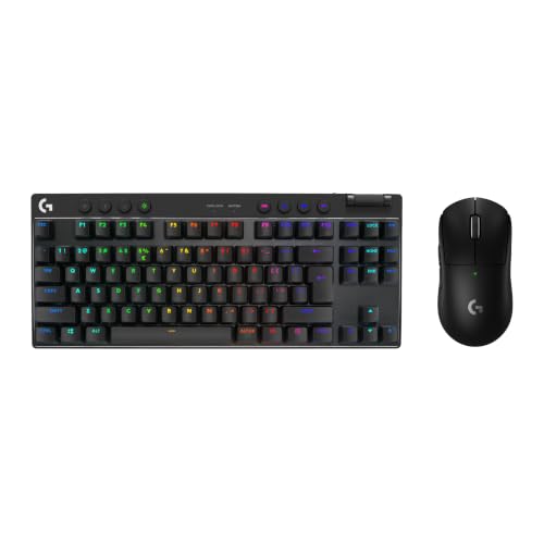 Logitech G Pro X Superlight 2 Lightspeed Wireless Gaming Mouse + G Pro X TKL Lightspeed Wireless Gaming Keyboard (Linear) Bundle - Black - color: Black, size: Classic, style: Mouse + Keyboard