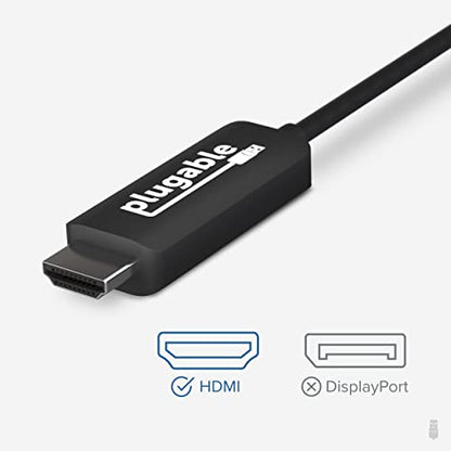 Plugable USB C to HDMI Cable 6ft / 1.8m, HDMI 2.0, USB4 / Thunderbolt Adapter for 4K Monitor, 4K 60Hz (USBC-HDMI-Cable) for iPhone 15, iPad Pro, MacBook Pro, Dell XPS, Surface Laptop - Driverless