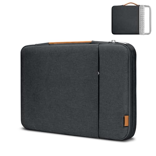 360° Protective Laptop Sleeve for 14 inch MacBook Pro M4/M3/M2/M1 Chips Pro/Max A2992 A2918 A2779 A2442 2024-2021, 13 inch Air A2681 A2337 Pro A2686 A2338, Splash-Resistant Case Bag, Black - color: Black, size: 13.3-14 inch