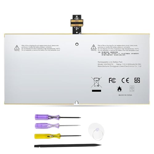 TREE.NB 7.5V 38.2Wh G3HTA027H DYNR01 Laptop Battery Replacement for Microsoft Surface Pro4 Pro 4 1724 12.3 inch Tablet DYNRO1 G3HTA026H G3HTA027H - size: 8.15x3.9x0.12inch G3HTA027H