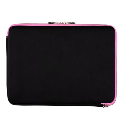Neoprene 13.3 inch Laptop Sleeves, Slim Computer Bag for 13 in Notebooks, Tablets, Protective Cover for Men and Women - color: Black / Soft Pink