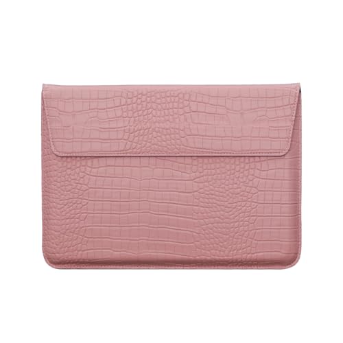 Pink 13-13.6 Inch Crocodile PU Leather Laptop Sleeve Bag with Stand | Scratches, Water-Resistant&Lightweight. Perfect for Students, Commute & Everyday Carry. Fits MacBook Neo 13/Air/Pro, HP &Dell - color: Pink