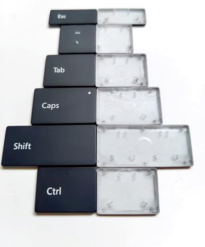 Replacement Keycap Keys Full Set of Key Cap Compatible for Surface Pro 4/5/6/7/7Plus 1724 1796 1807 1866 1960 1961 Keyboard 2015-2021 Year (Black) - color: Black