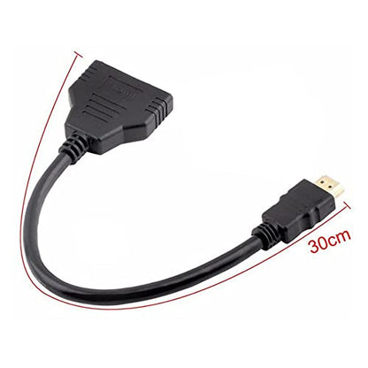 JSER HDMI Male to 2 HDMI Female 1 in 2 Out Splitter Cable Adapter Converter Single Male to Dual Female Y Switch Extension HDTV Cord - style: HDMI to HDMI+HDMI
