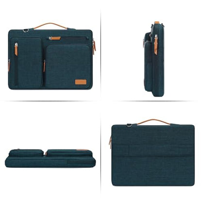 MOSISO 360 Protective Laptop Shoulder Bag, 17-17.3 inch Computer Bags | Compatible with MacBook, HP, Dell, Lenovo, Asus Notebook, Side Open Messenger Bag with 4 Zipper Pockets&Handle, Teal Green - color: Teal Green, size: 17.3 inch