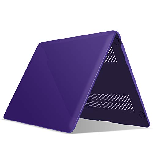 IBENZER Compatible with New MacBook Air 13 inch case 2022 2021 2020 M1 A2337 A2179 A1932, Hard Shell Case&Keyboard Cover&Screen Film for Mac Air 13 with Touch ID (2018-2022), Ultra Purple, AT13UAPU+2 - color: Ultra Purple