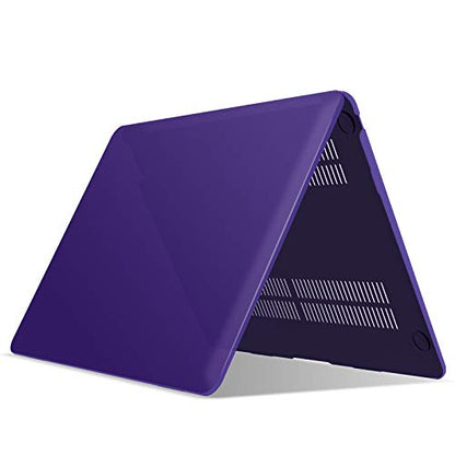 IBENZER Compatible with New MacBook Air 13 inch case 2022 2021 2020 M1 A2337 A2179 A1932, Hard Shell Case&Keyboard Cover&Screen Film for Mac Air 13 with Touch ID (2018-2022), Ultra Purple, AT13UAPU+2 - color: Ultra Purple