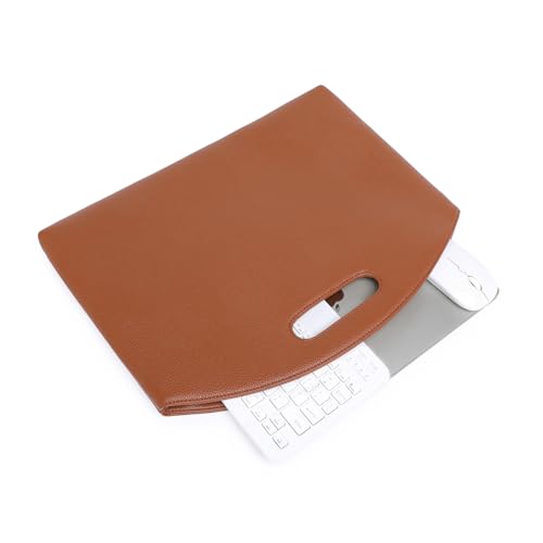 Official Document Computer Bag Stylishly Sleek with Multiple Compartments and Easy to Carry Design - color: Saddle Brown/Pu