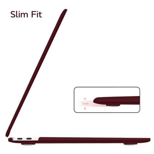 Anban for MacBook Pro 13 inch Case M2/M1 2025 2024 2023 2022-2016, Burgundy | Plastic Laptop Hard Shell Case with Keyboard Cover & Screen Protector, Model A2338 A2251 A2289 A2159 A1989 A1708 A1706 - color: Marsala Red