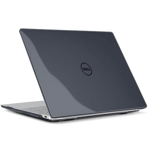Crystal Clear Case for Dell XPS 13 Copilot+ PC 13.4" Display 2024 – Slim Lightweight Transparent Laptop Shell with Scratch-Resistant Protection, Ventilation Design, Black - color: Black