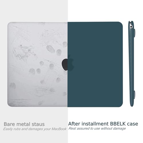 B BELK Compatible with MacBook Air 13 inch Case M1 2022 2021 2020 2019 2018 A2337 A2179 A1932, Matte Plastic Hard Shell+ Keyboard Cover+Screen Protector for MacBook Air 13.3 inch Case, Deep Teal - color: Deep Teal