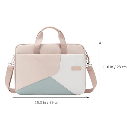 VOSAREA Portable Laptop Handheld Bag with Shoulder Strap Business Briefcase for Men and Women Lightweight Travel Case with Double Zippers Protective Pouch for Notebook Tablet and