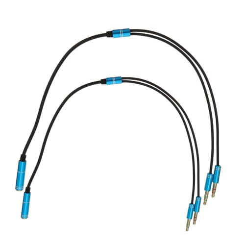Gatuida 2pcs Y Splitter Cable Audio Extension Cord with Dual Male Headset Jack Adapter for Laptop Microphone Karaoke Live Streaming Lightweight