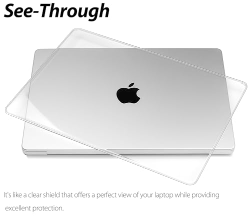 UESWILL Case Compatible with 2021-2026 MacBook Pro 14 inch Case M5 M4 M3 M2 M1 Pro Max Chip & Touch ID, Glossy Crystal Hard Shell Protective Cover, Transparent - color: Crystal Clear, size: MacBook Pro 14" (M1 M2 M3 M4 M5)