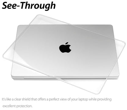 UESWILL Compatible with MacBook Pro 16 inch Case 2021-2026 Release M5 M4 M3 M2 M1 Pro Max chip Model: A3429 A3428 A3403 A3186 A2991 A2780 A2485, Glossy Crystal Hard Shell Cover, Transparent - color: Crystal Clear, size: MacBook Pro 16" (M1 M2 M3 M4 M5)