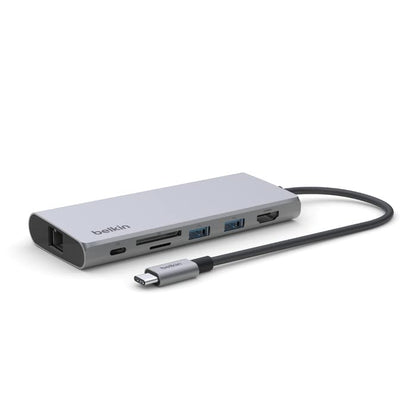 Belkin USB-C Hub 7 in 1 Multimedia Hub Gen 2 | USB-C dock, MacBook, Chromebook, PC, USB-A ports, HDMI, SD card, portable hub, space gray