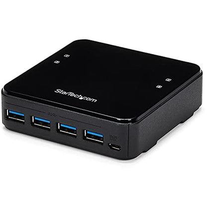 StarTech 4x4 USB 3.0 Peripheral Sharing Switch, 5Gbps, TAA (HBS304A24A) | 4 USB 3.0 x 4 computers, USB-A/B switch, Mac Windows Linux, Remote port selector, Hot-pluggable, Over-current protection - style: 4 Computers – 4 Devices