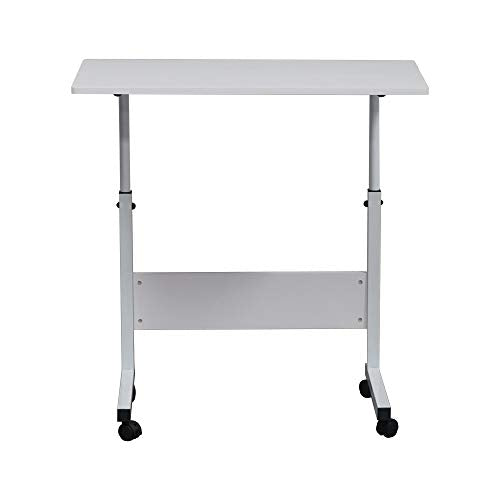 Adjustable Height Standing Desk, Laptop Stand On Wheels - Mobile, Small Overbed Bedside Cart For Working or Gaming - Portable - color: C