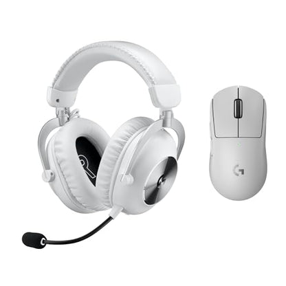 Logitech G Pro X Superlight 2 Lightspeed Wireless Gaming Mouse + G Pro X 2 Wireless Gaming Headset Bundle - White - color: White, size: Classic, style: Mouse + Headset