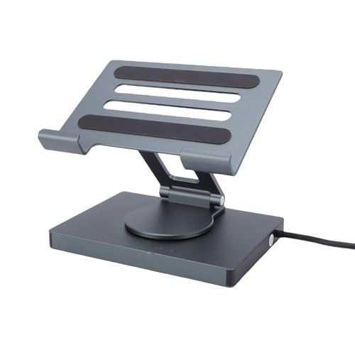 7-in-1 USB C Hub Charging Stand, 360° Laptop Docking Station & Tablet Holder with 100W PD, 4K 30Hz, USB 3.0, Gigabit Ethernet