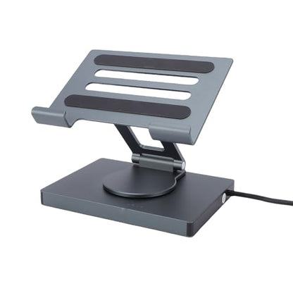 7-in-1 USB C Hub Charging Stand, 360° Laptop Docking Station & Tablet Holder with 100W PD, 4K 30Hz, USB 3.0, Gigabit Ethernet