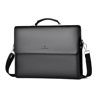 FANDARE Laptop Briefcase Men Notebook Case PU Leather Document Case Cross-Body Shoulder Messenger Bag 12.9 inch Laptop Handbag Work Travel Business School Professional Waterproof Bag Black - color: Black