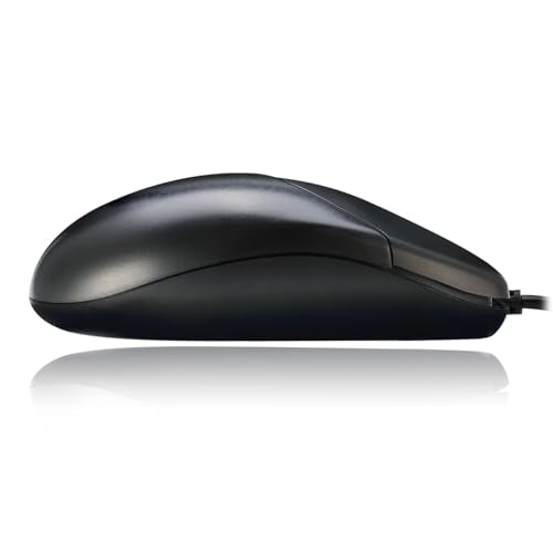 Adesso 3 Button Desktop PS/2 Optical Scroll Mouse, Black - style: PS/2