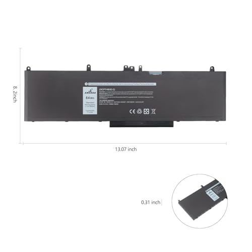 WJ5R2 11.4V 84Wh Battery Compatible with Dell Precision 3510 M3510 | Replacement Laptop Battery Compatible with Latitude 5570 E5570 - size: 14.61*4.96*1.26inch WJ5R2