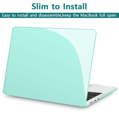 Teryeefi MacBook Air 13.6 Inch Case 2022 2023 20242025 Model: A3240/A3113/A2681 with M4 M3 M2 Chip, Laptop Hard Shell Cover with Keyboard Cover & USB 3.0 Adapter, Crystal Green - color: Crystal Green