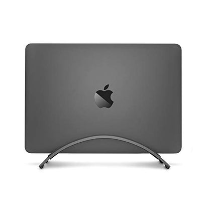 Twelve South BookArc for MacBook, Space-Saving Vertical Desktop Stand, Grey | Compact Laptop Stand for Comfortable Desktop Setup, Saves Space While Allowing Connection to Larger Display, Silicone Insert - color: Space Grey