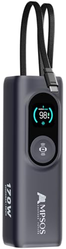 AMPSOS 170W Power Bank 25000mAh, 100W USB-C PD Laptop Charger, 90Wh TSA Approved Battery Pack