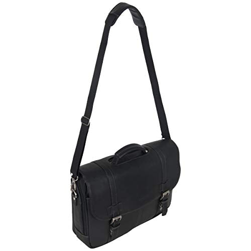 Kenneth Cole REACTION Show Business 16" Colombian Leather Business Laptop Portfolio Messenger Bag - color: Black