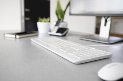 Cherry KC 1000, Wired Keyboard with Number Pad for PC/Laptop, Plug & Play (USB-A Connection), Slim Design, Whisper Quiet Typing, 4 Hot Keys, QWERTY, Pale Gray - color: Pale Gray